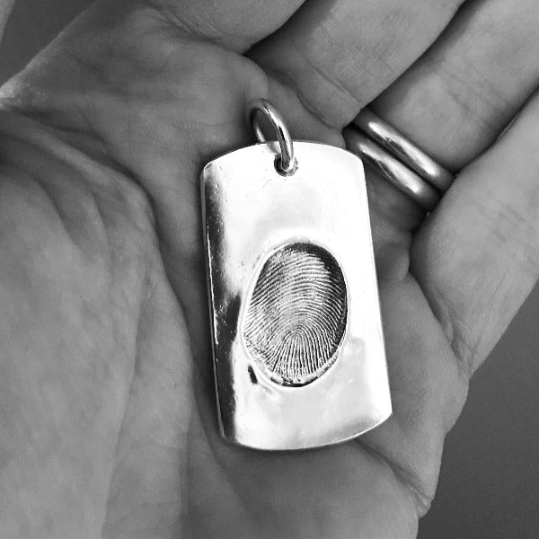 Dog Tag Fingerprint Pendant