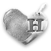 Medium Initial Heart Fingerprint Pendant