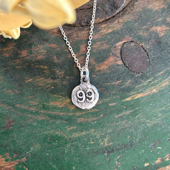 Number Charm in Sterling Silver