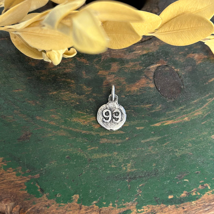 Number Charm in Sterling Silver