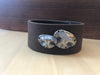 Sway Silver two Sterling Silver Dog Noses on a leather cuff bracelet