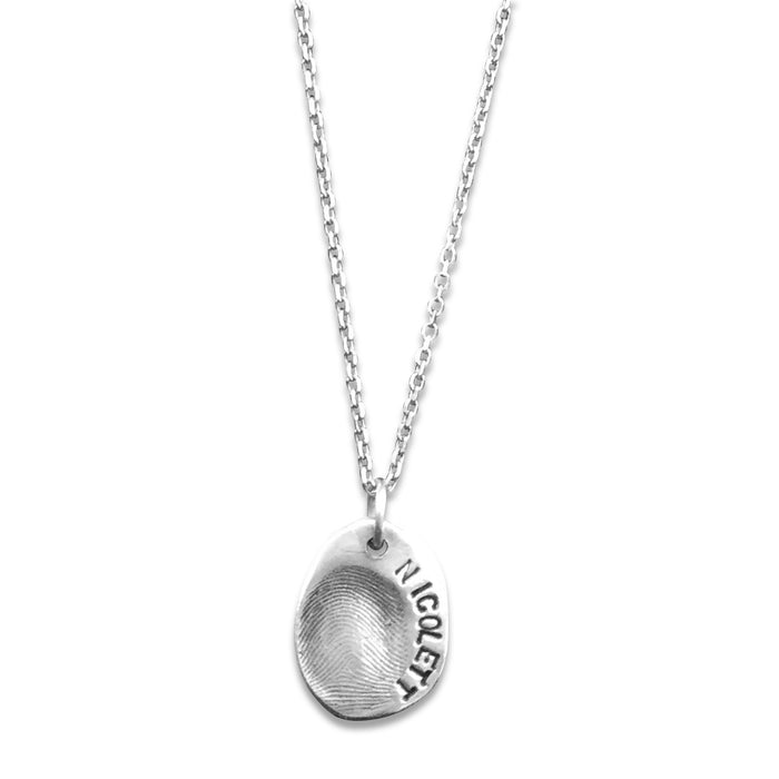 Single Print with Name Fingerprint Pendant