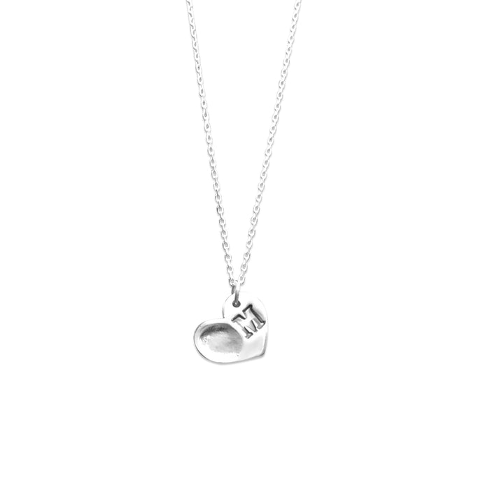 Medium Initial Heart Fingerprint Pendant
