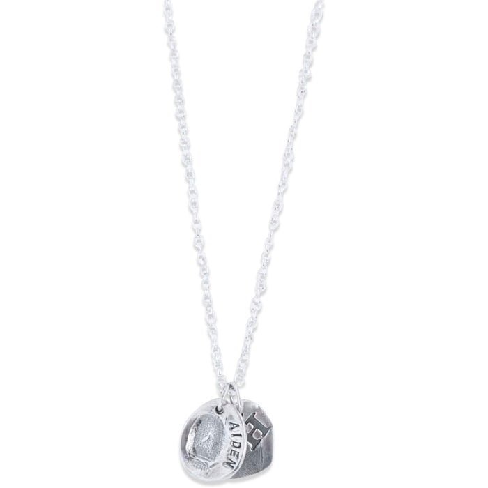 Medium Initial Heart Fingerprint Pendant