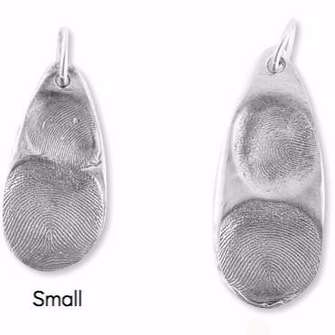 Large Teardrop Fingerprint Pendant