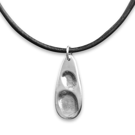 Large Teardrop Fingerprint Pendant