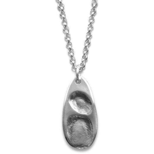 Small Teardrop Fingerprint Pendant