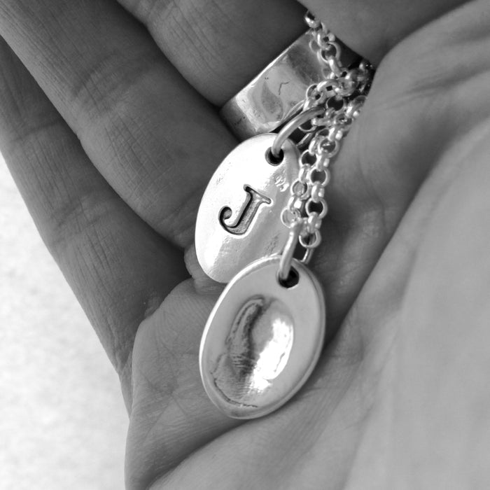 Mini Oval Fingerprint Charm